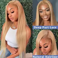 #27 Honey Blonde Human Hair Straight Wig 13X6 Lace Frontal Preplucked Wig 13x4 30 34 Inch Lace Front Colored Wigs For Women 2