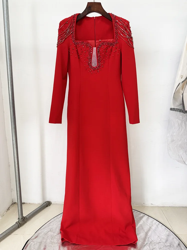 فستان سهرة نسائي باكمام طويلة