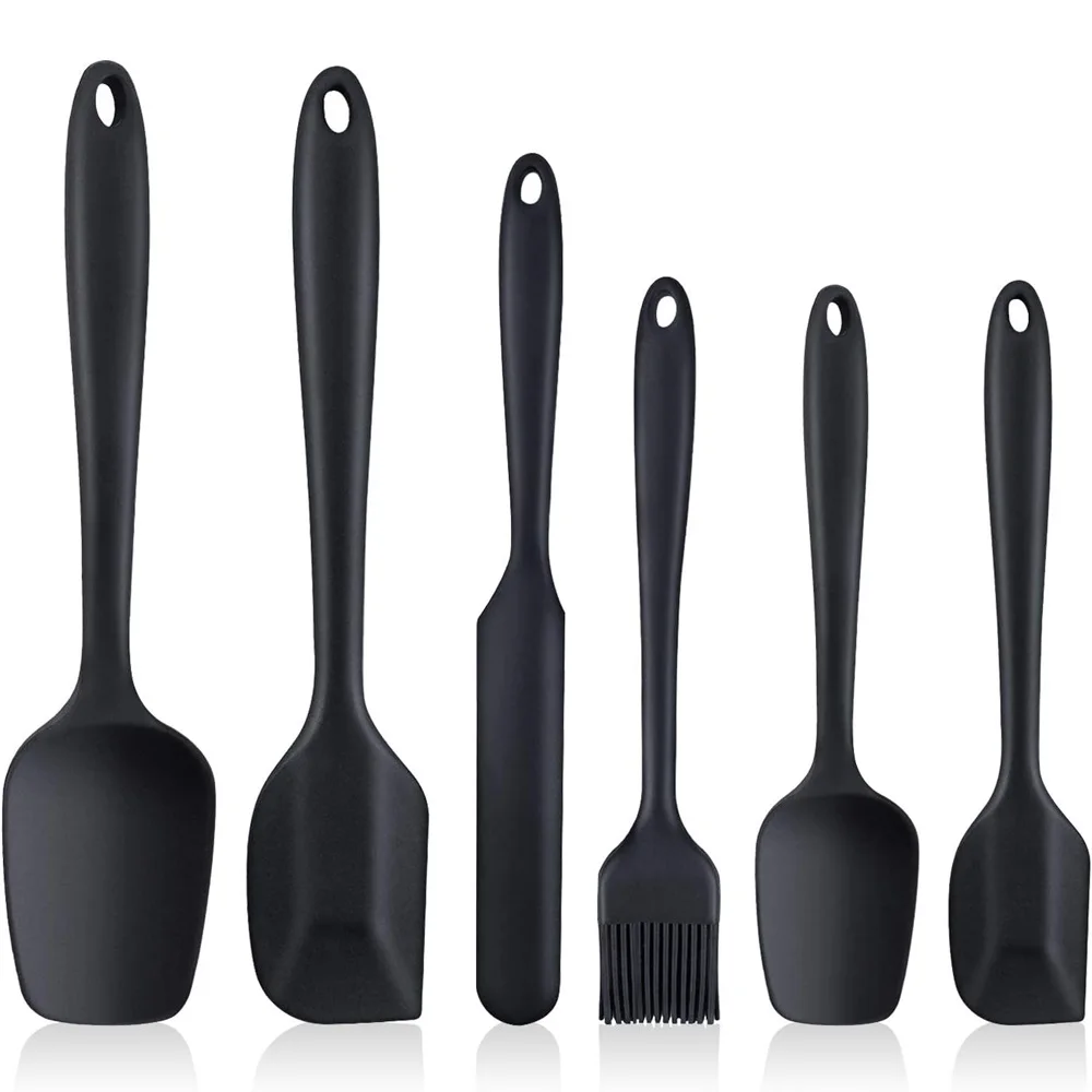 6-piece silicone spatula set food grade non-stick heat-resistant thickened spatula oil brush cooking baking mix baking silicone spatula baking tools