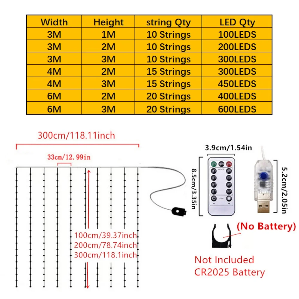 LED Curtain String Lights - 600 Lights for Home & Event Decoration