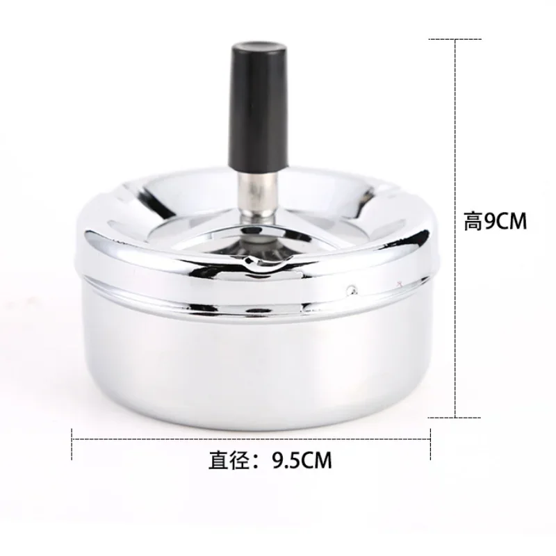 Portable Round Spinning Ashtray Cigarette Ash Stainless Steel Ashtray Housewares Spinning with Cover WF1015 cigarettes ashtray portable ashtray stainless steel ashtray metal ashtray