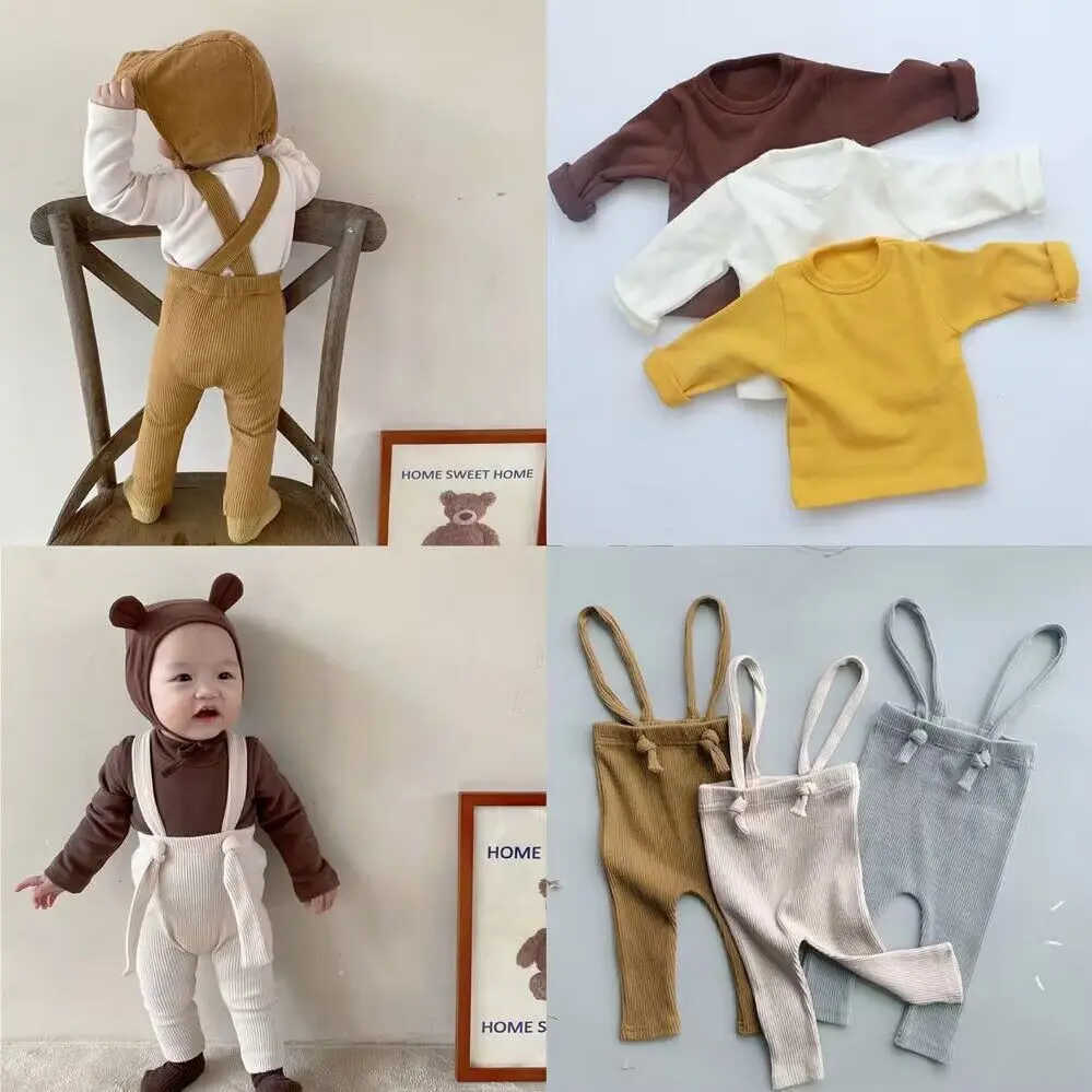 

New Children Leggings Cotton Elasticity Pants For Girl And Boy Pp Pants Spring Baby Strap Overalls Cute Newborn Toddler Pants