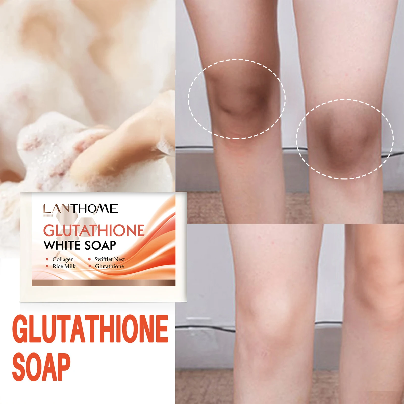 

100g Glutathione Whitening Soap Remove Dead Skin Brightening Glowing Skin Removal Dark Spot Remover Lighten Spots Melanin