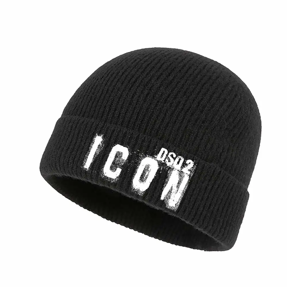 

DSQ2 Brand Beanie Printed Skiing Knitted Hats ICON Letter Women Men Winter Cap Warm Baggy Beanies Knit Skullies Bonnet Caps