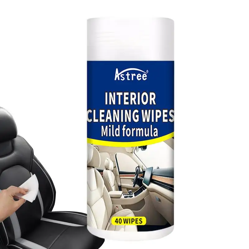 

Car Interior Cleaning Wipes Multifunctional Plastic Leather Cleaning 40 Count Wet Pre-Moisturized Car Scent Protectant Wipes