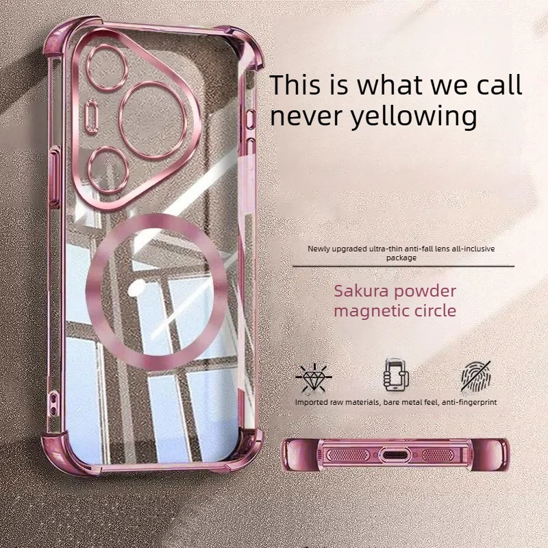 Luxury Plating Edge Transparent Phone Case - Shockproof Magnetic Protector Cover