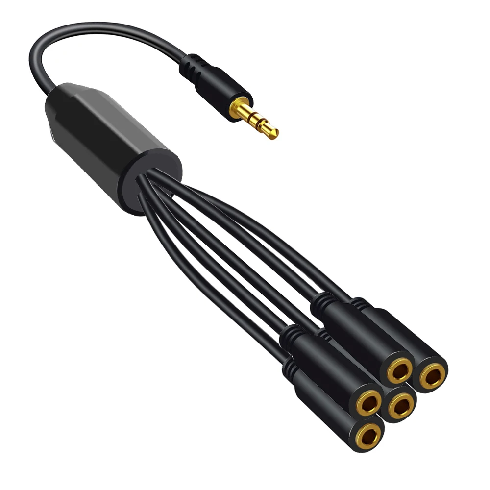 Multi-Port 3.5mm Audio Splitter Cable - Headphone & Speaker AUX Adapter