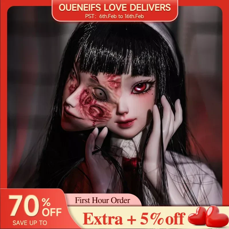 Mio 2Th Tomie Doll Magnet Ghost Face Bjd 1/4 Oueneifs Double Emotion Siamesi Girl Dal Nessuna Parte Nano Anime Ball Jointed Dolls