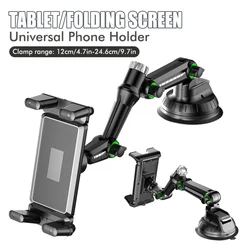 Universal Car Dashboard Tablet and Phone Holder with Suction Mount (Black)