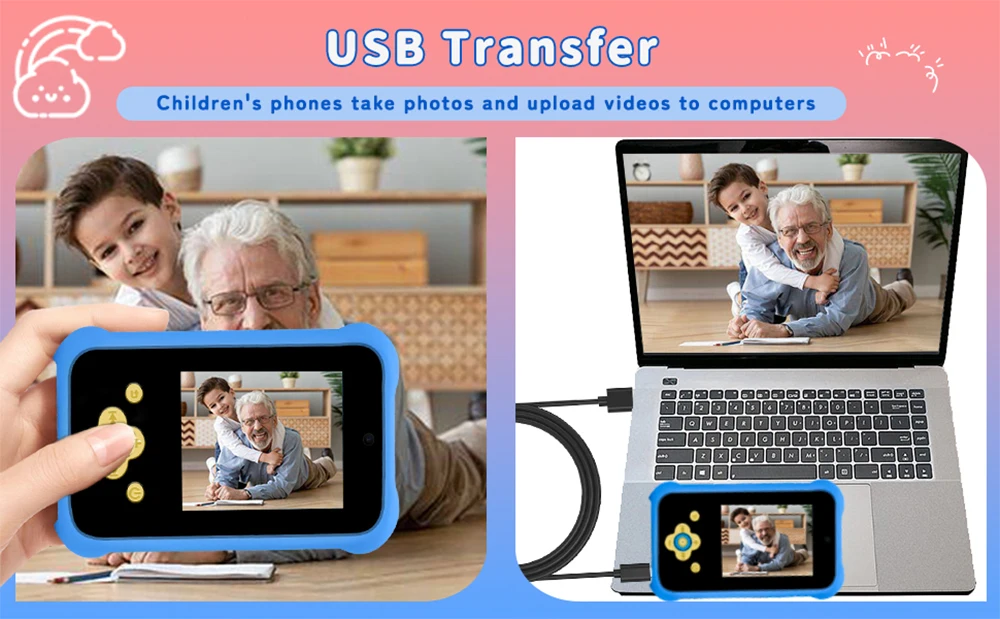 Digital smart leksakskamera för barn med musik och spel 3-8 år_voghion.com