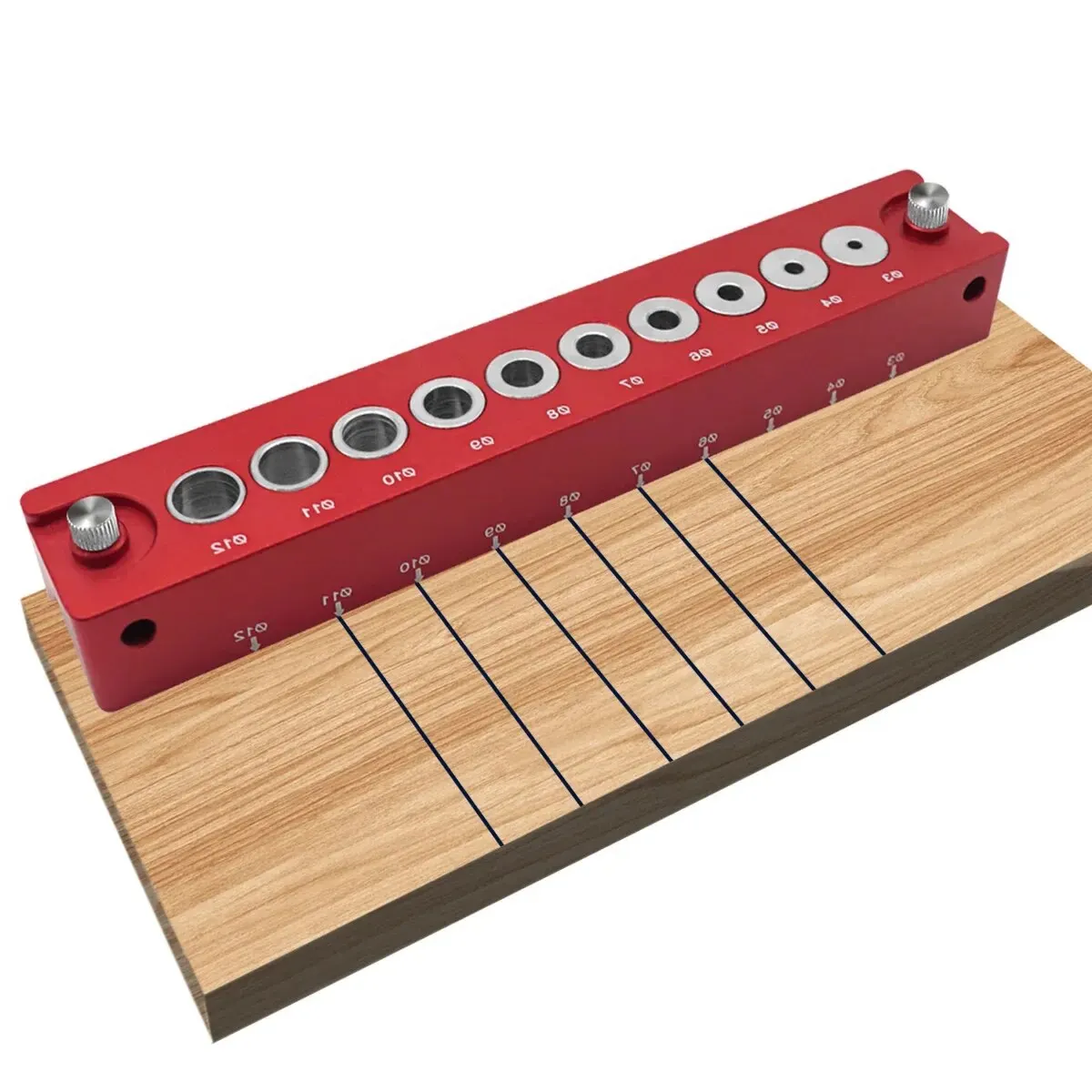 Pocket Hole Jig 3-12mm Vertical Pocket Hole Jig Woodworking Dowel Drill Guide Self Centering 10-Hole Drill Bit Guide Jig Positioner Locator