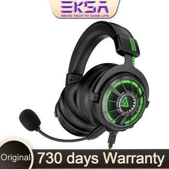 EKSA E5000 프로 게이밍 헤드셋, 마이크 포함, PC 게이머용 7.1 서라운드 사운드 헤드폰, XBOX PS5 PS4 용 유선 게이머 헤드셋