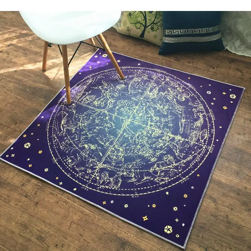 

3D constellation square Carpet in the living room bedroom study computer chair cushion can be washed coffee rug