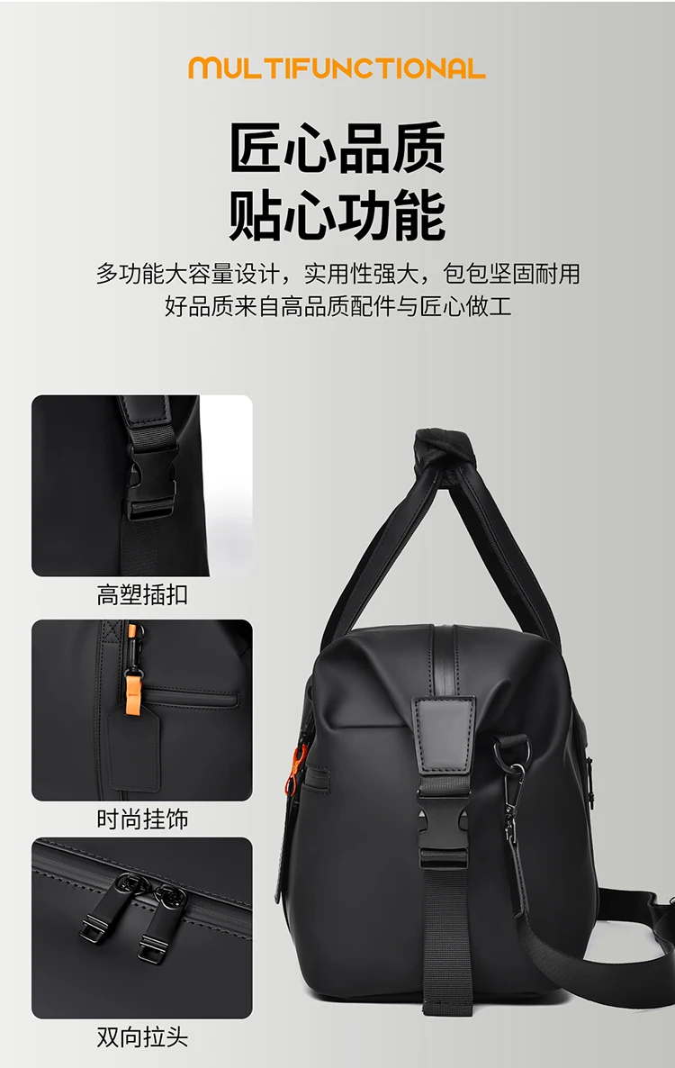 Herren-Reisetasche, Reisetasche, langlebige Sporttasche, stilvolle Handtasche für den täglichen Gebrauch im Fitnessstudio, Wochenendausflüge – Detail 10