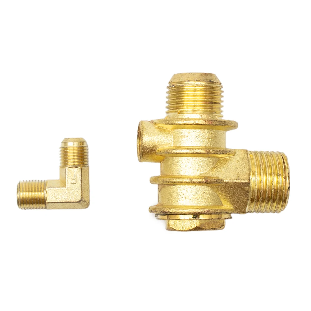 

Air Compressor 3-Port Check Valve Brass Male-Threaded Check Valve Connector Tool Replacement For Oil-free Piston Air Compressor