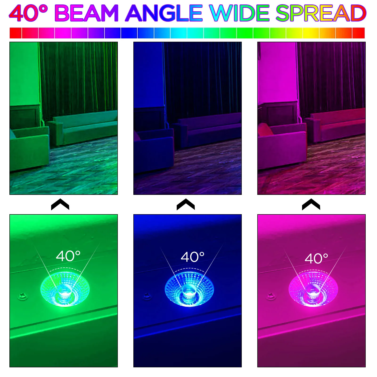 Somspot RGB LED Wall Wash Lamp wall wash lamp Wide Angle Strip Light DMX Control Stage Effect Lighting Projector projection lamp led stage light for Dance Holiday Wedding