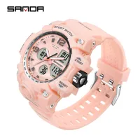 Sanda Fashion Sports Women's Watches Multifunction Waterproof Watch Analog Digital Wristwatch Casual Clock Relogio Feminino 942