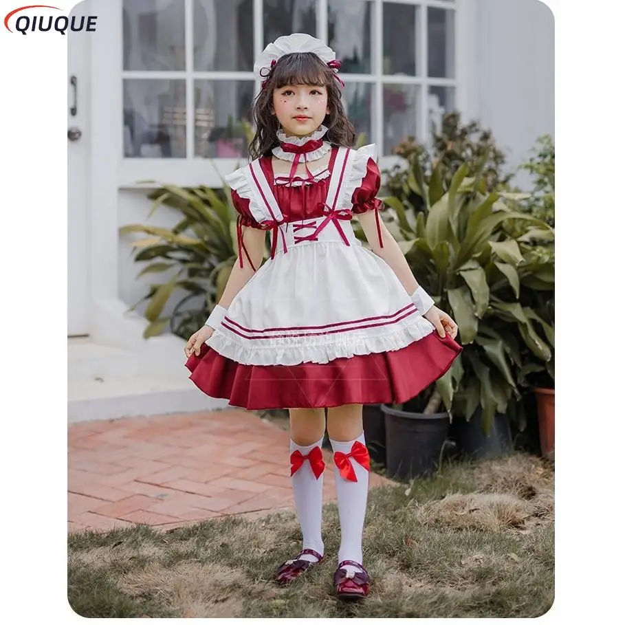 Kids Lolita Maid Dress Girls Lovely Maid Costume Children Outfit Cosplay Costumes cosplay costume