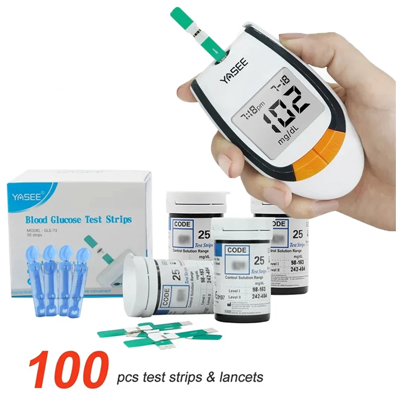 YASEE GLM-77 GLS-77 Blood Glucose 100Pcs Test Strip + 50 / 100Pcs Lancet bloed glucose test strip yasee gls-77 health monitor