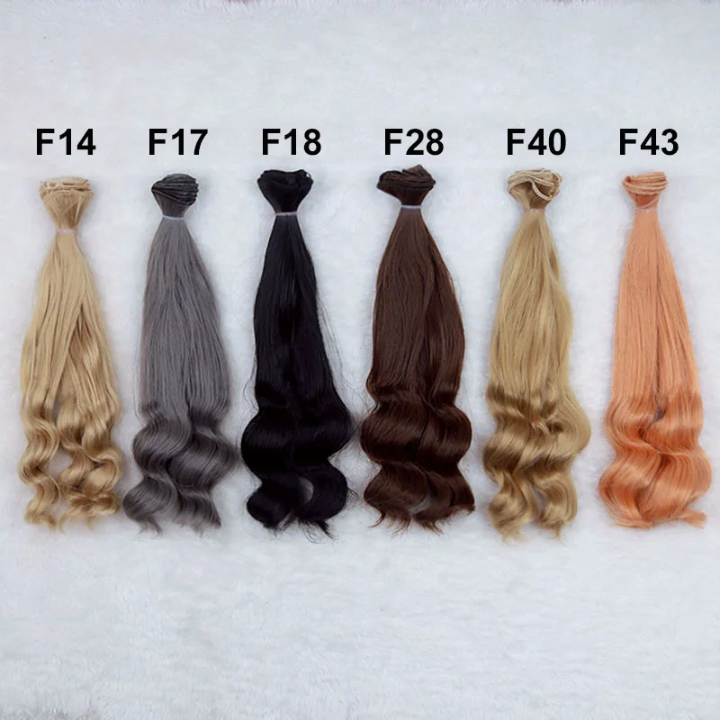 25cm Big Wave Wig High Temperature Heat Resistant Doll Hair For 1/3 1/4 1/6 BJD Diy Curly Wigs Semicircle Buckle Gradient doll wigs toy wigs mohair wig