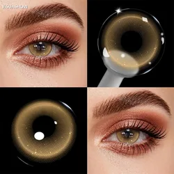 Vibrant Fashion Party Colored Contact Lenses - Blue & Red, 6 - Month Wear, 2 - Pack (Monaco Brown)