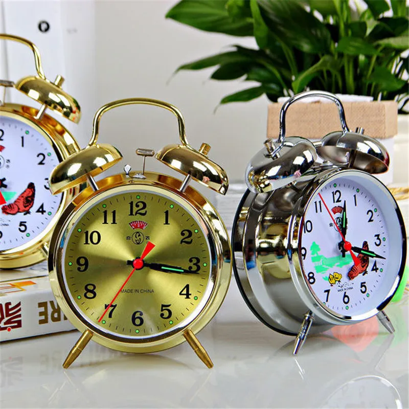 Retro Nostalgic Metal Movement Creative Alarm Clock Super Loud Horseshoe Watch Mechanical Old-fashioned Winding 4