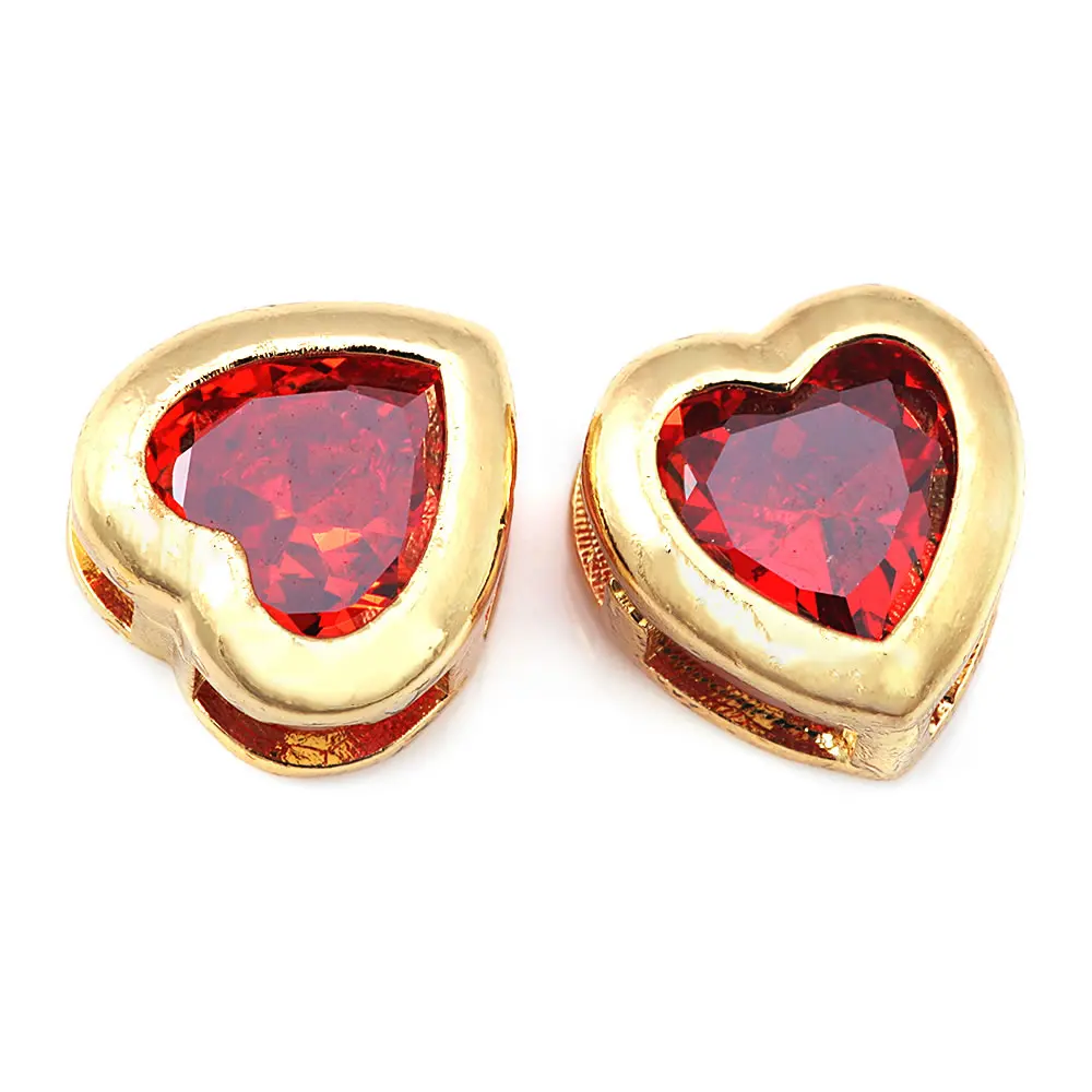 Pulsera de Abalorios de Brass de Oro 18K con Encantos de Corazón de Zirconia - details 12