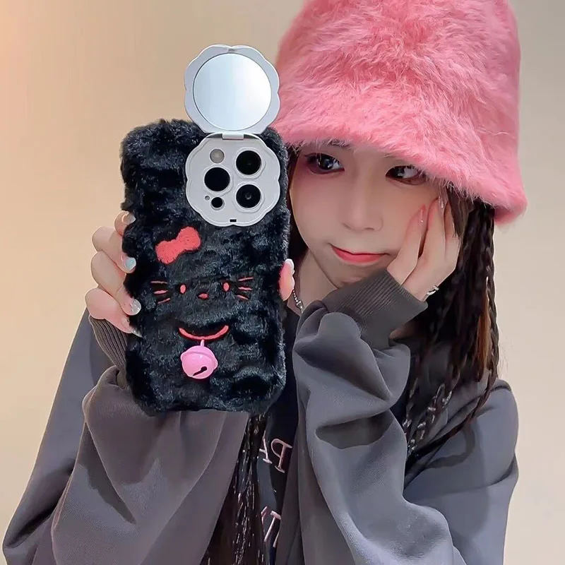 

Cute Sanrio Cell Bell Phone Cases Hello Kittys Accessories Kawaii Anime Apply Iphone151213/14Pro Max11 Anti-Fall Toys Girls Gift