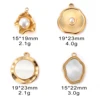 Wholesale 4Pcs/lot Stainless Steel Imitation Pearl Shell Irregular Charms for DIY Jewelry Making Pendant Necklace Accessories 6