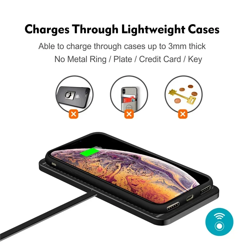 Silicone Pad Stand Wireless Charger Car For iPhone15 14 13 12 Xiaomi Samsung Huawei Mobile Phone Fast Car Wireless Charging