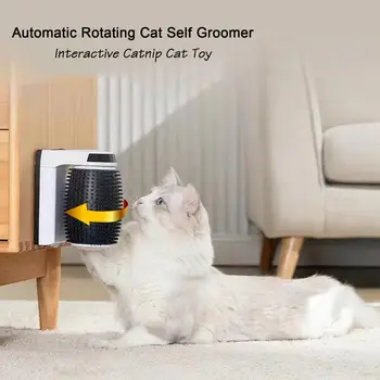 Smart Self-Cleaning Cat Groomer with Catnip – Automatic Rotating Massager 1