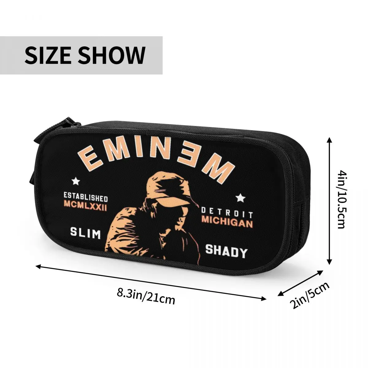 Singer Eminem Pencil Cases Creative Hip Hop Music Album Pen Bags Girls Boys Large Storage School Supplies Gifts Pencilcases