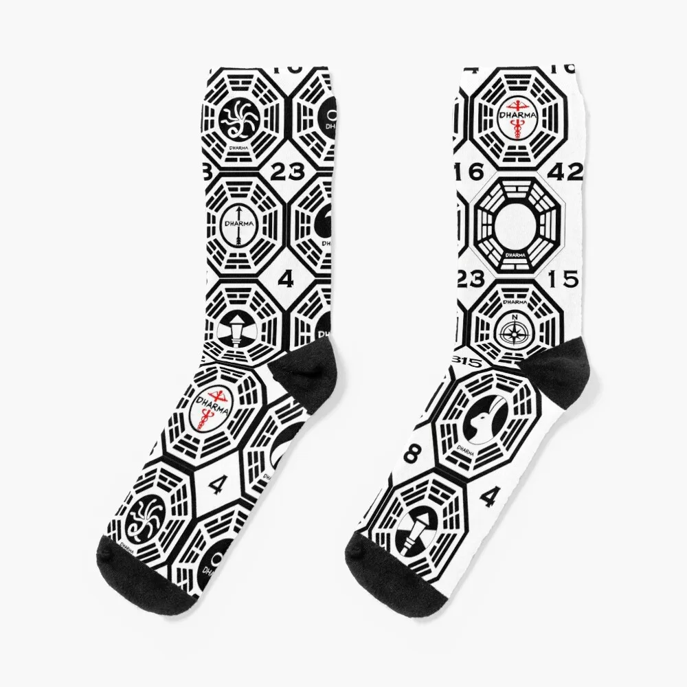 

Lost Dharma Stations with the Numbers Socks cycling happy christmas gift funny sock Men Socks Luxury Brand Women's