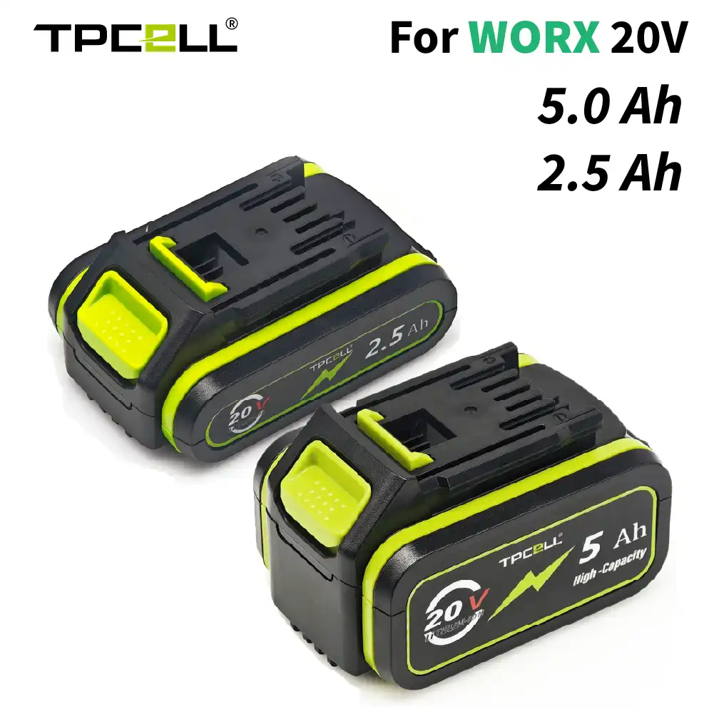 TPCELL 2.5/5Ah For WORX 20V Batteries 18650 Cordless Power Tool