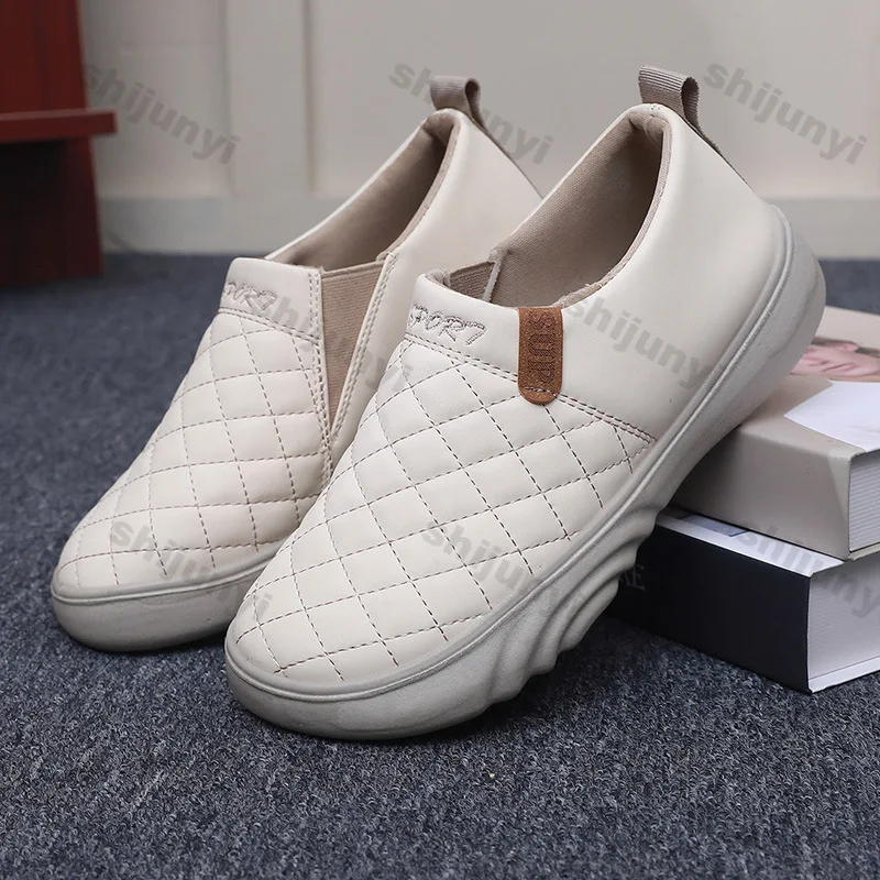 Women Lightweight Soft Sole Casual Sneakers Autumn Thick Leather Fashion Walking Shoes Woman Comfortable Non-slip Flats Loafers 3