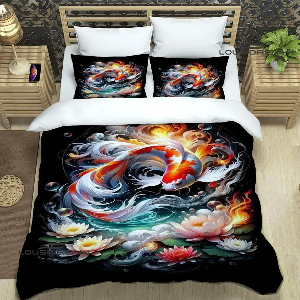 3D fish Cute printed Bedding Sets exquisite supplies set duvet cover bed comforter set bedding set luxury birthday gift 4