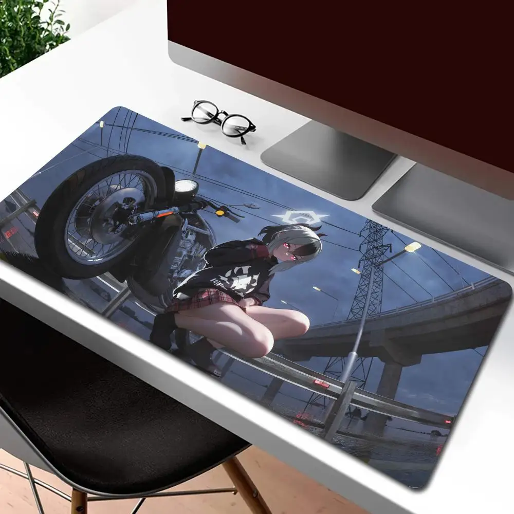 

Fashion Game Blue Cute Onikata Kayoko Mouse Pad Computer Mouse kawaii Pad Gaming MousePad Waterproof PU Leather Mouse Mat desk accessories Gamer