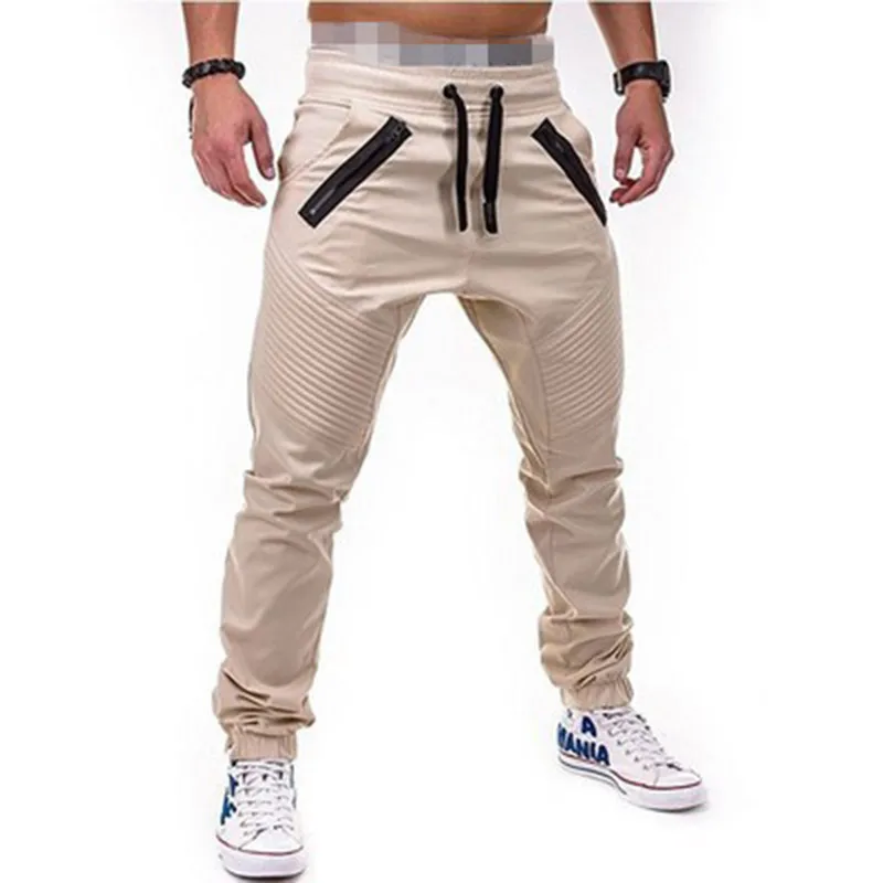 KPOP Fashion Style Harajuku Slim Fit Trousers Loose All Match Cotton Solid Casual Pants Pockets Elasticity Sport Baggy Pants