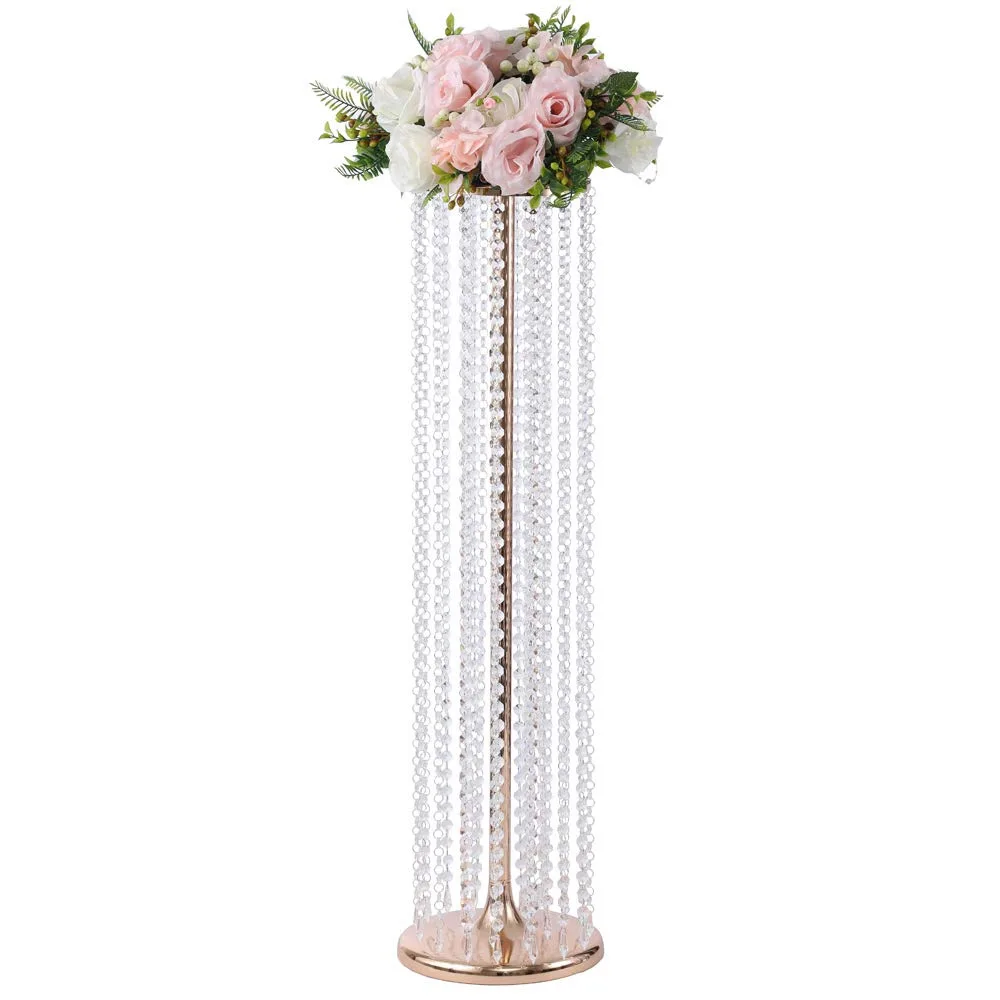 

6pcs 110cm Crystal Wedding Road Lead Acrylic Centerpiece For Event Party Decoration Aisle Pillars Wedding Walkway Stand