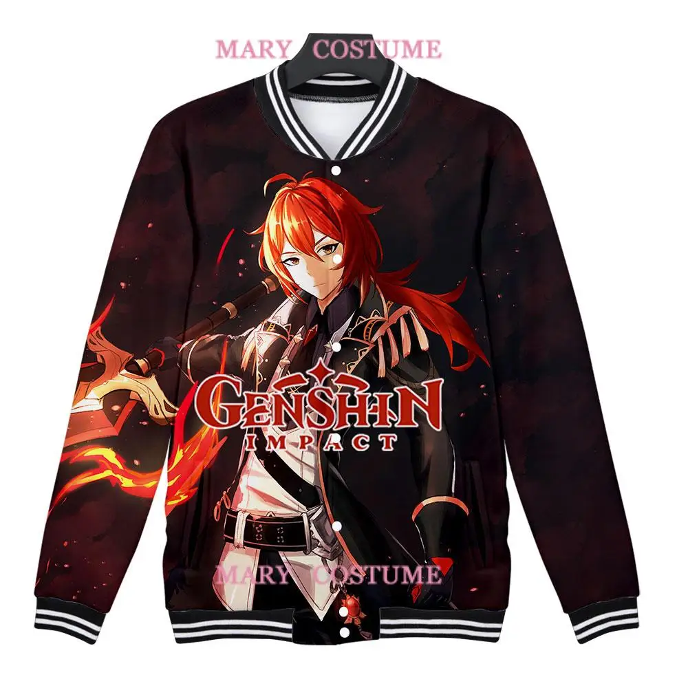 

Genshin Impact di lu ke Same paragraph 3D Casual Slim Baseball Jacket Fashion Long-sleeved Jacket Trend Casual Baseball