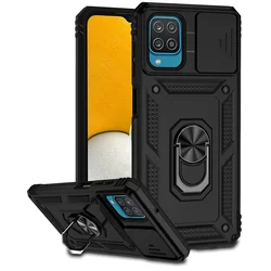 Ultimate Armor Slide Camera Case with Magnet Holder Ring - Heavy-Duty Protective Cover for Samsung Galaxy Series (Black)