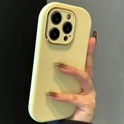 Soft Silicone Candy Phone Case - Shockproof Bumper Back Cover - iPhone 15 Plus (Yellow)