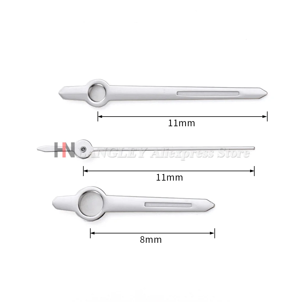 Silver Watch Hands with Green Luminous Glow for Watchmaker Accessories