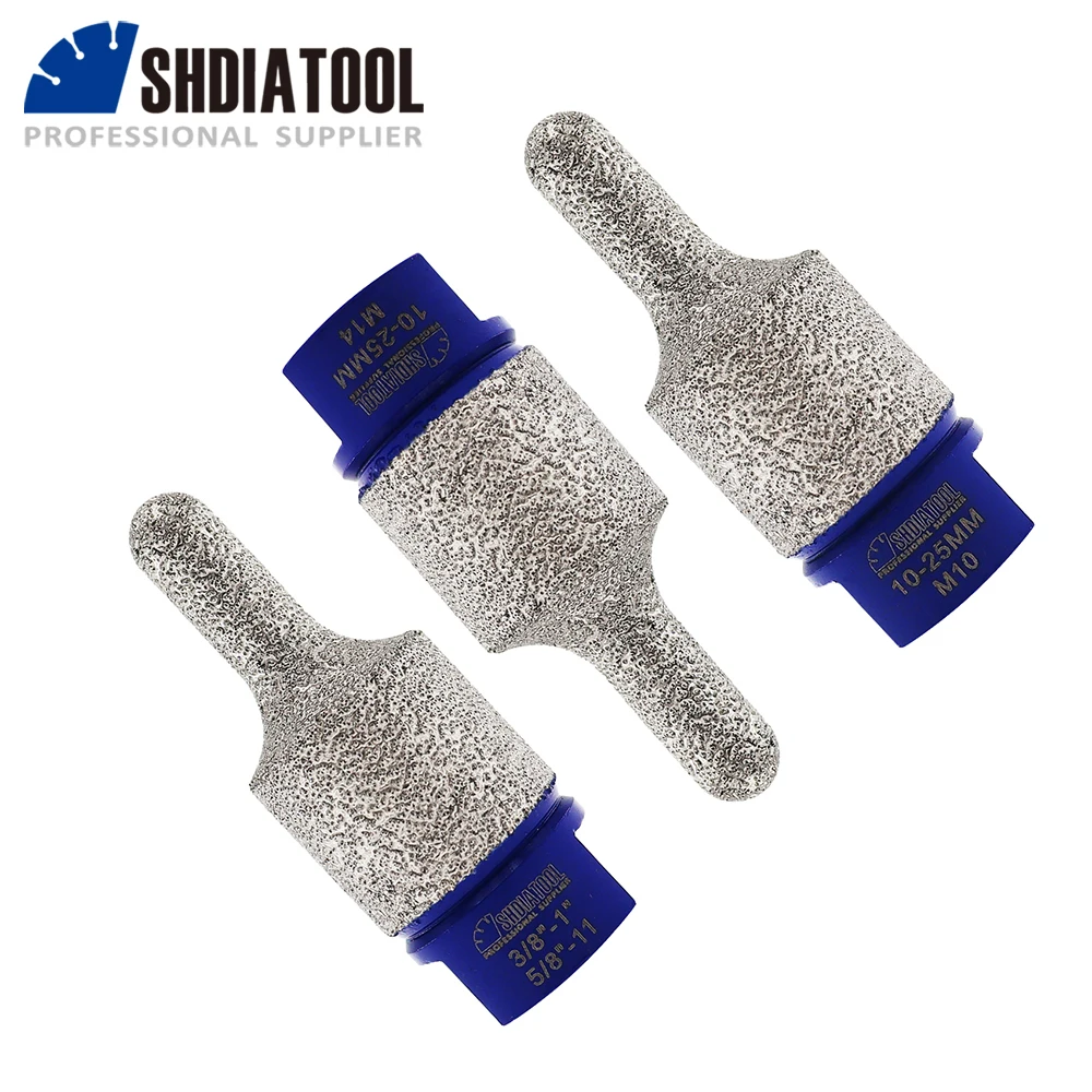 SHDIATOOL 2pcs Dia10mmx25mm Diamond Milling Finger Bits For Ceramic Tile Marble Stone Grinding Rod Enlarge Holes Grit #50/60