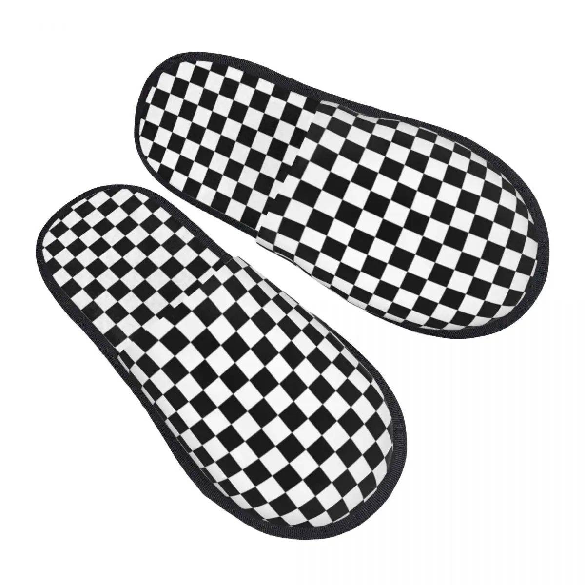 

Checkerboard House Slippers Women Comfy Memory Foam Checkmate Chessboard Slip On Bedroom Slipper Shoes