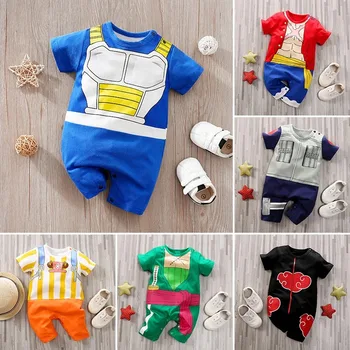Abbigliamento neonato Bello gioco di ruolo anime Cotone confortevole morbido per ragazzi e ragazze 0-18 Tuta estiva a maniche corte per bambini