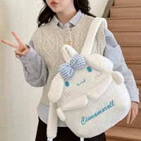 Sanrio Plush Cartoon Backpack, Cute Anime Schoolbag, Cinnamoroll Kuromi Hello Kitty Shoulder Bag Birthday Gift 1