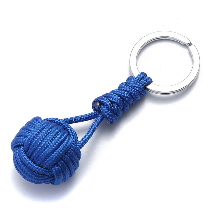 Military Parachute Woven Rope Ball Keychain Paracord Lanyard Key Ring Monkey  Fist Key Chains Outdoors Survival Tool Jewelry - AliExpress