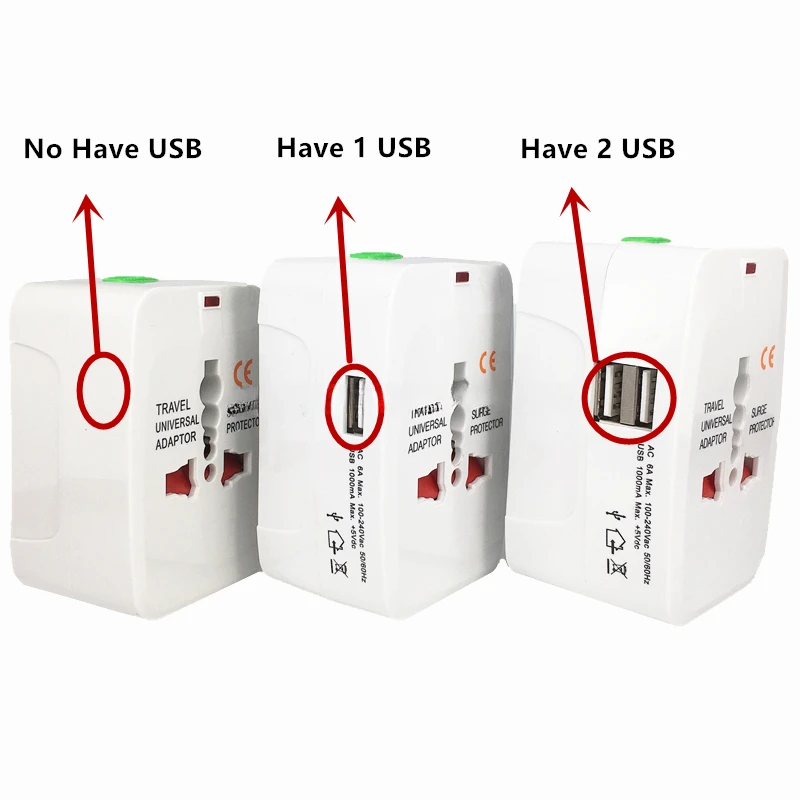 Description Picture 5 of itemTravel Adapter Socket 2USB Portable Copper Core 10A  All in 1 Universal European International Electric Converter Plug Adaptor