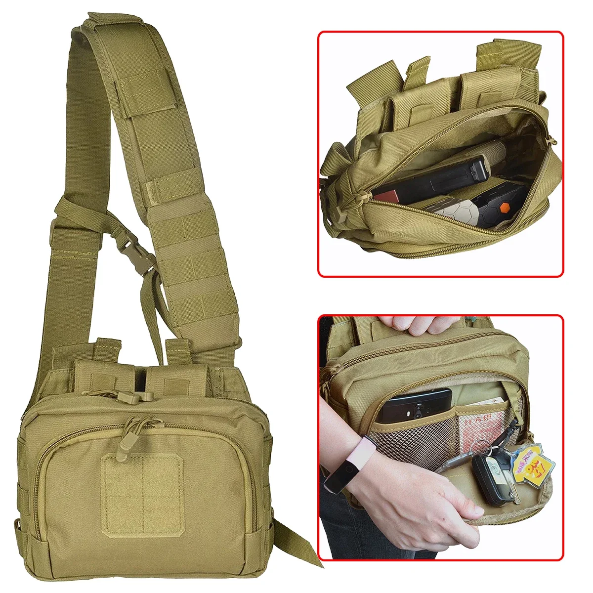 Tattico 2 Banger Bag Messenger Range Borse Carryall AR M4 Magazine Pouch Crossbody Tiro Attrezzatura da caccia Nylon Pistola Glock Bag - immagine 2